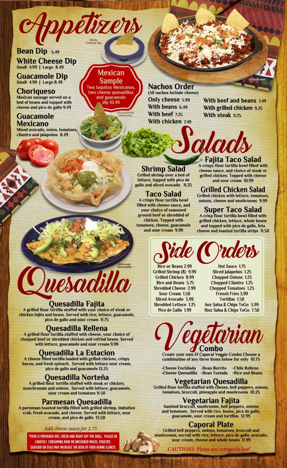 To Go Menu El Caporal