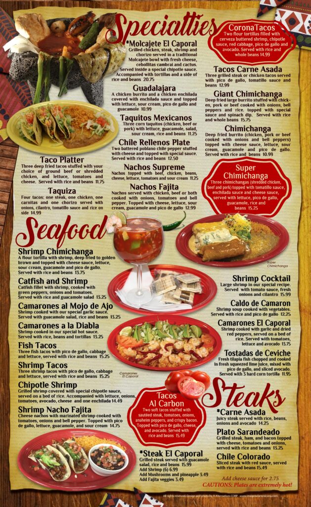 To Go Menu El Caporal